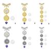 DIY Customizable Wedding Photo Brooch Charm With Rhinestones Bowknot Blue Heart Pendant For Bridal Bouquet Keepsake