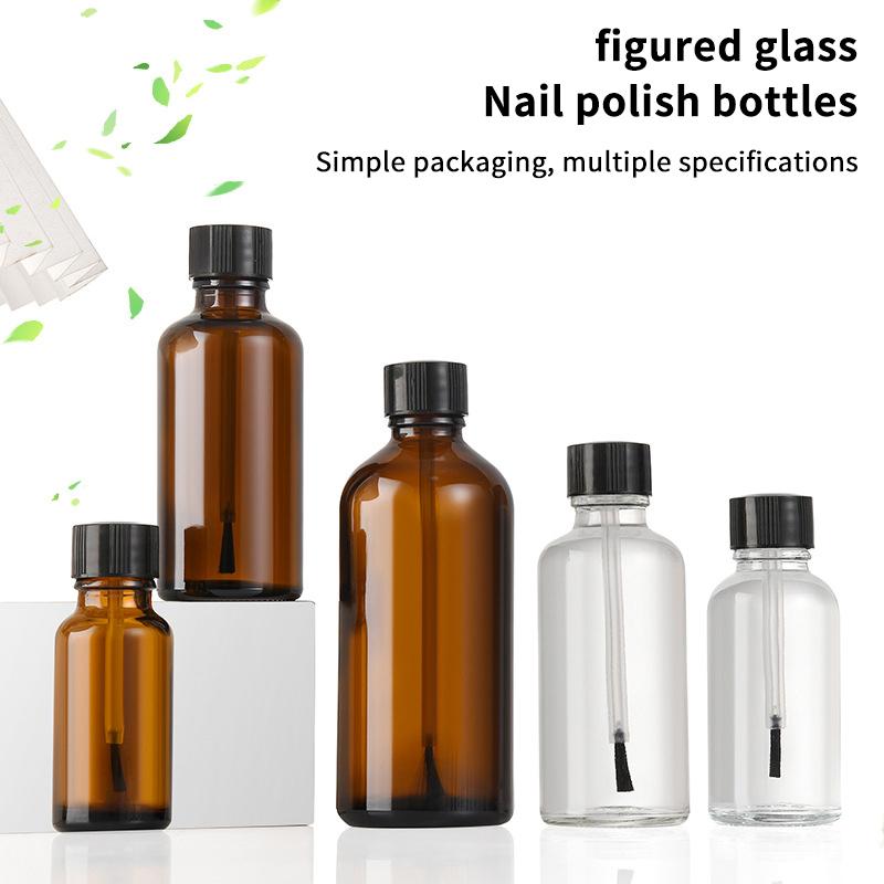 Transparent Glass Nail Polish Bottles Empty Refillable with Brush for Essential Oils and Home ManicureHot Sale