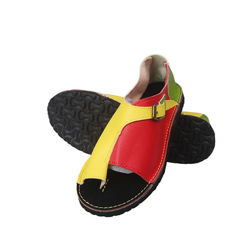 Wish Flat-bottomed Buckle Round Head Cuff Women's Large-size Sandals