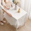 Quadratisches Blumen-Spitzen-Deckchen, Gefranste Weiße Spitzen-Tischdecke, Kleiner Tischbezug im Vintage-Stil für Couchtisch Beistelltisch Teeparty Heimdekoration