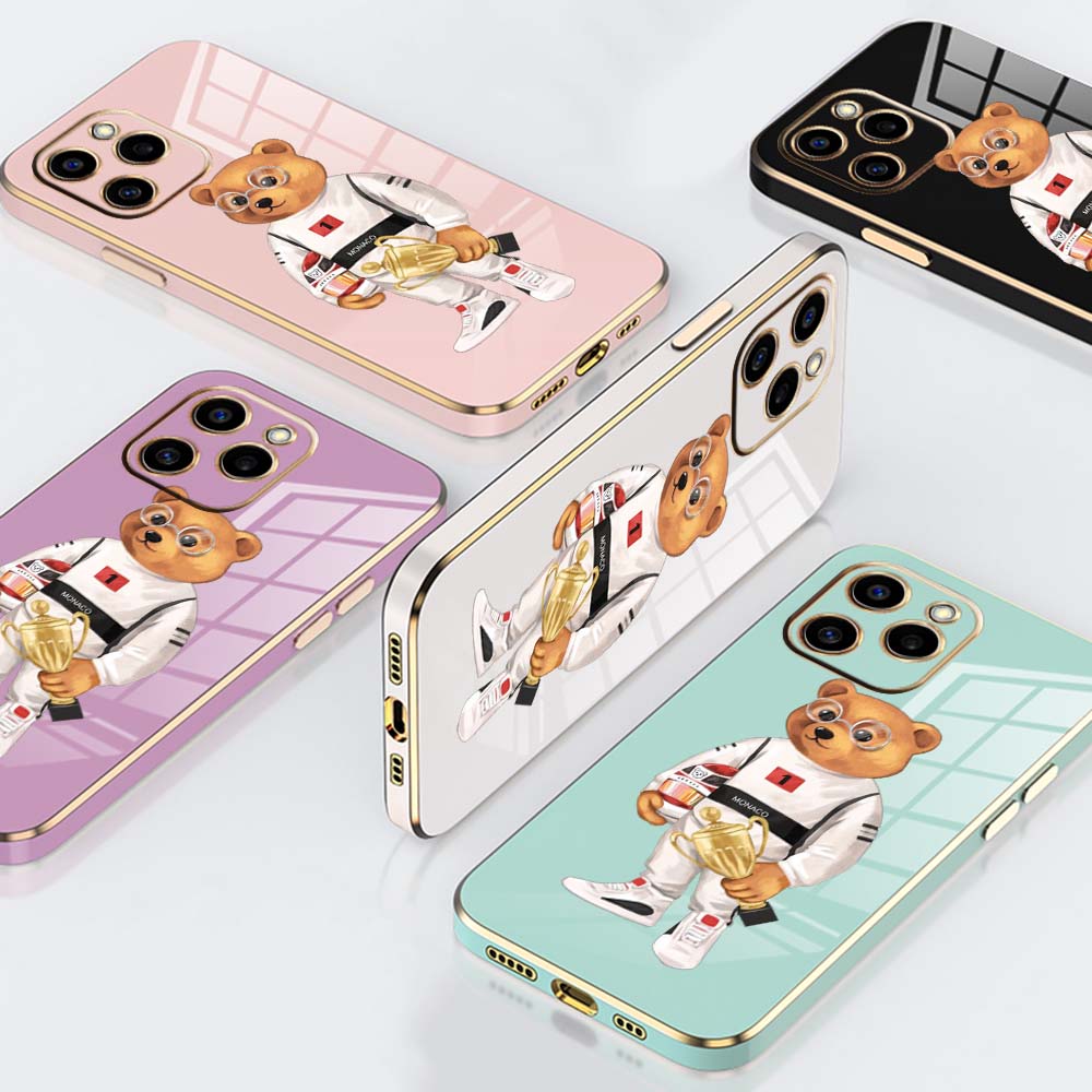 

N9 Dog sir Design с золотым покрытием и краями, мягкий чехол из ТПУ для телефона Samsung S23 A14 A34 A54 Huawei Honor 90, противоударная задняя крышка