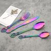 24pcs Mirror Polished Stainless Steel Cutlery Set, Crown Court Style Tableware, Vintage Shape Kitchen Restaurant Silverware