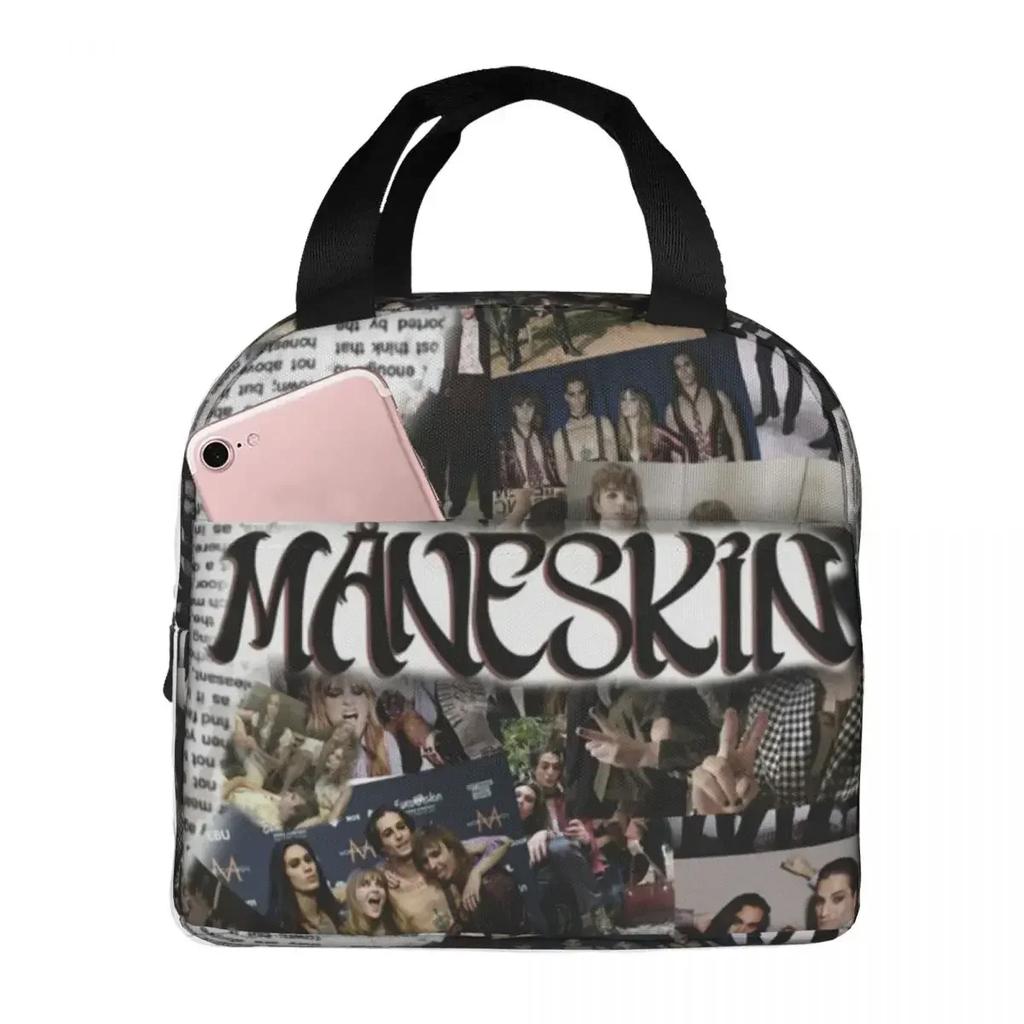 Maneskin Band Rock Musical Insulated Lunch Bag for Women Office Cooler Thermal Food Box Tote Portable Lunch Boxes Container