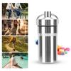 5 Pcs   Keychain Tablets Holder Water Proof Small Tablets   Case Container with  Ed Lid Aluminum Alloy 0.87x2.05in