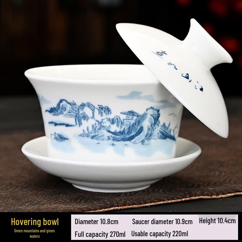 Suet Jade Style Ceramic Gaiwan Tea Bowl