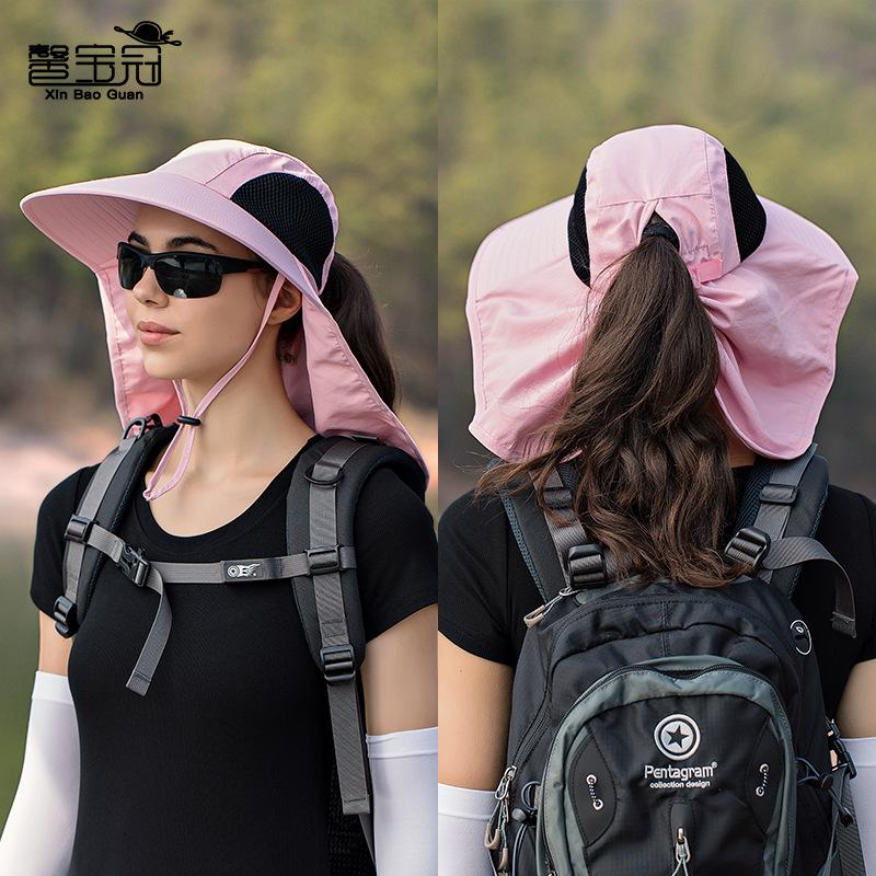 New Summer Sun Hats UV Protection Travel Hiking Fishing Cap for Men Women Breathable Bucket Hat Neck Flap Fisherman Hat