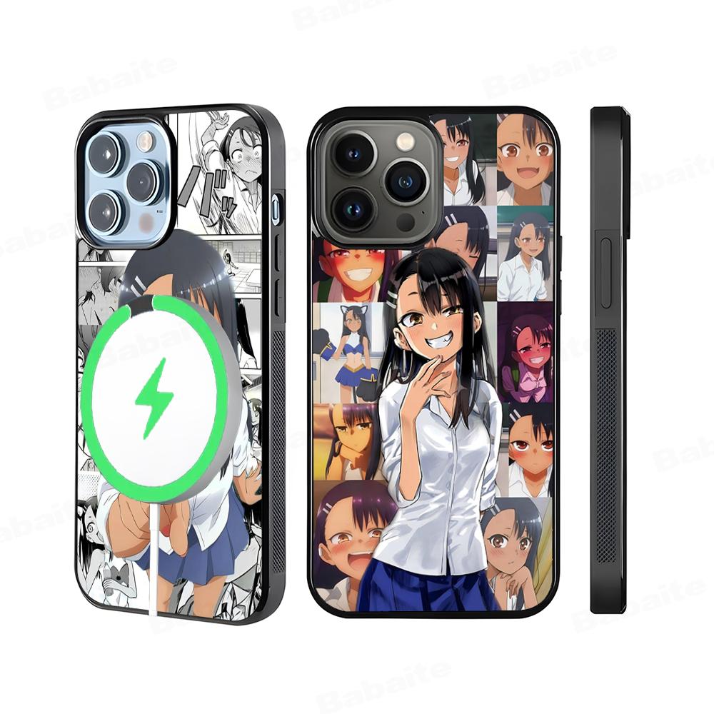 Nagatoro San Anime Phone Case Magesafe Magnetic Wireless Charge Case For iPhone 16 11 12 13 14 15 Pro Max Plus Mini