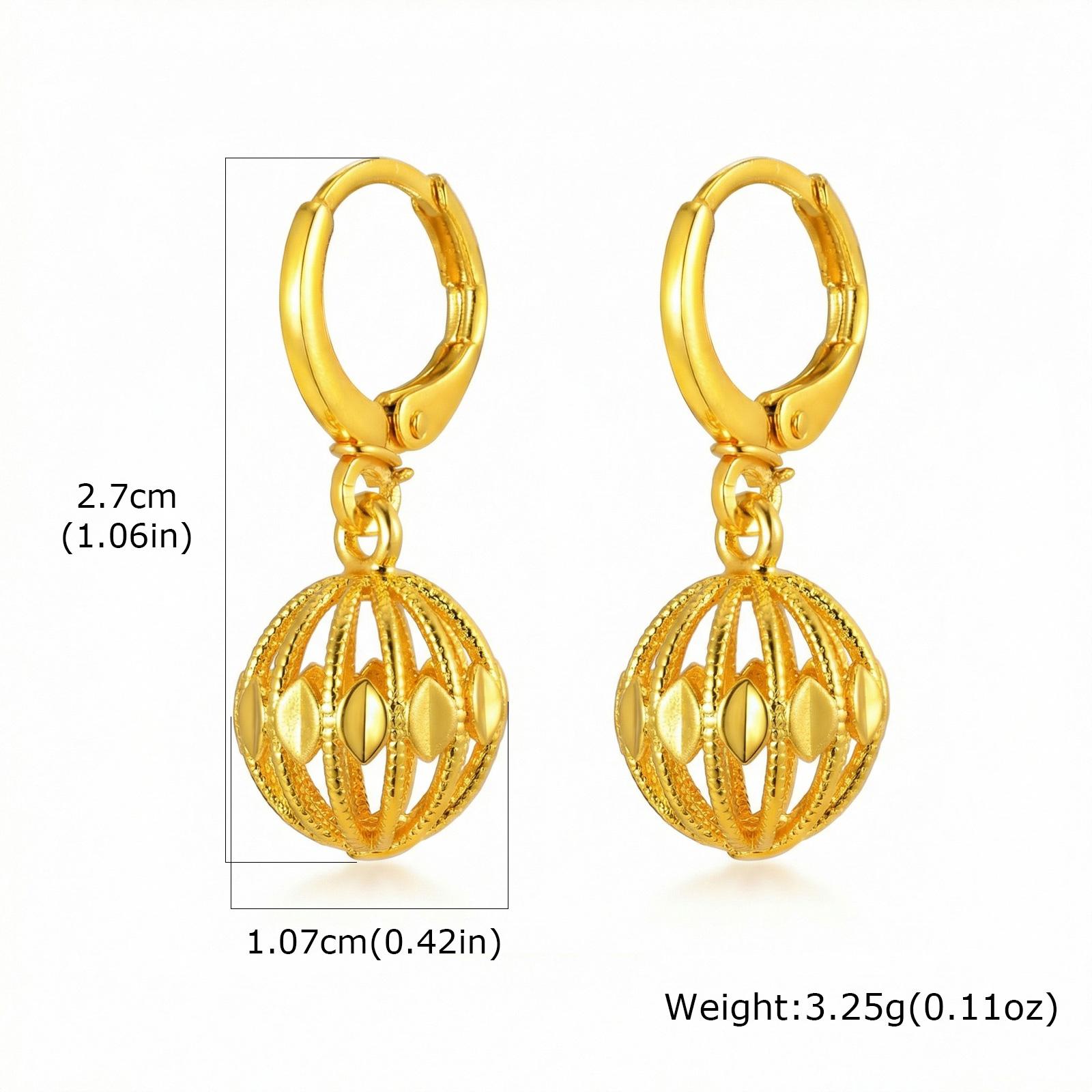 

Vnox Gold Plated Lucky Bead Earrings for Women, Hydrangea Earrings Wedding Engagement Fashion Daily Jewelry for Women Gift