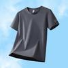 Men's Quick-Dry Ice Silk Short Sleeve T-Shirt - Solid Color, Casual, Elastic, Plus Size, Sports Fitness Top