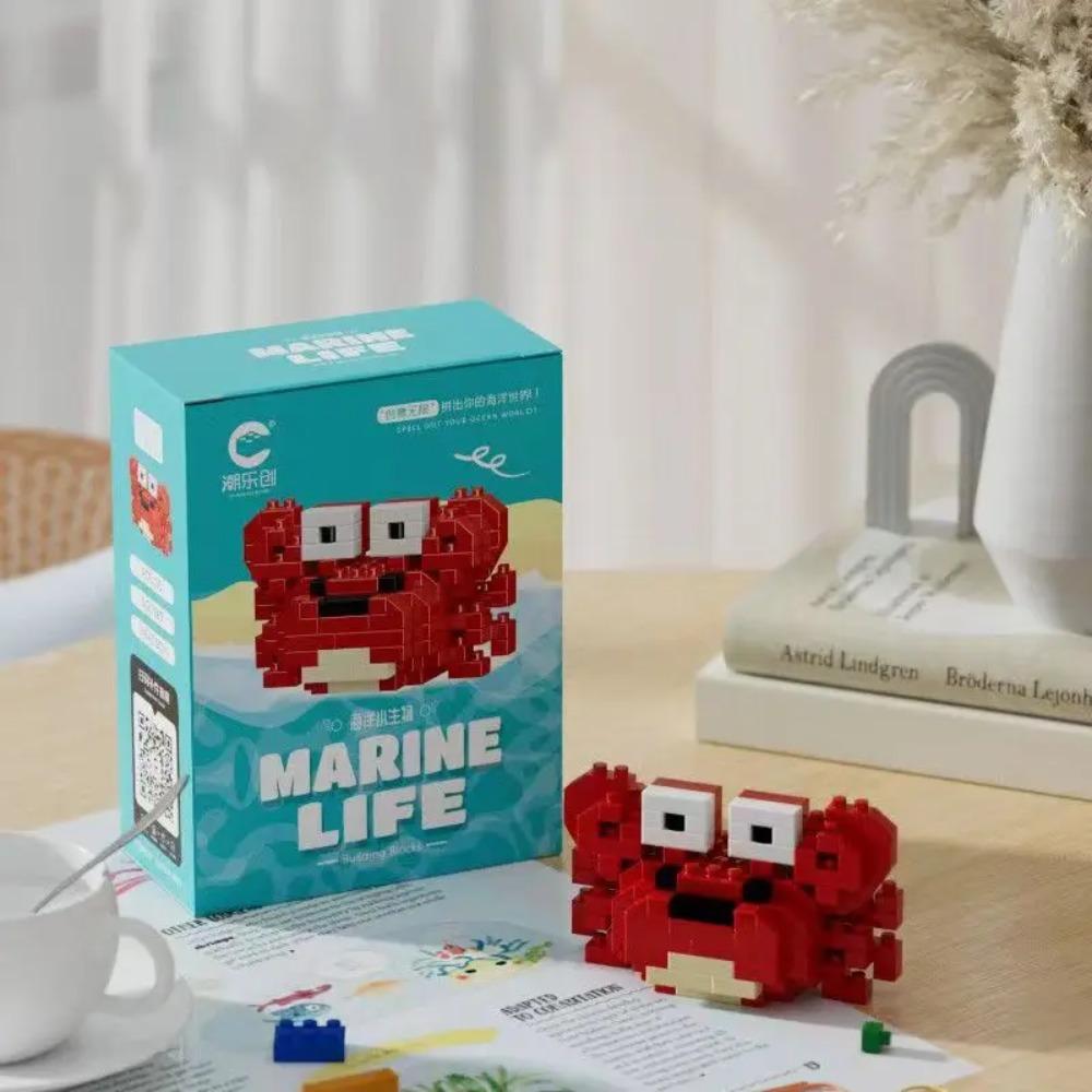 Kreativní zvířátka z oceánského světa, částicové stavebnice, hračky pro děti, mini modely zvířat, vzdělávací hračky, kompatibilní stavebnice