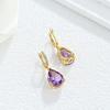 Trendy Stunning Dangle Clasp Earrings for Lady S925 Silver Natural Amethyst Febr Birthstone Luxury Jewelry Special Occasion Gift