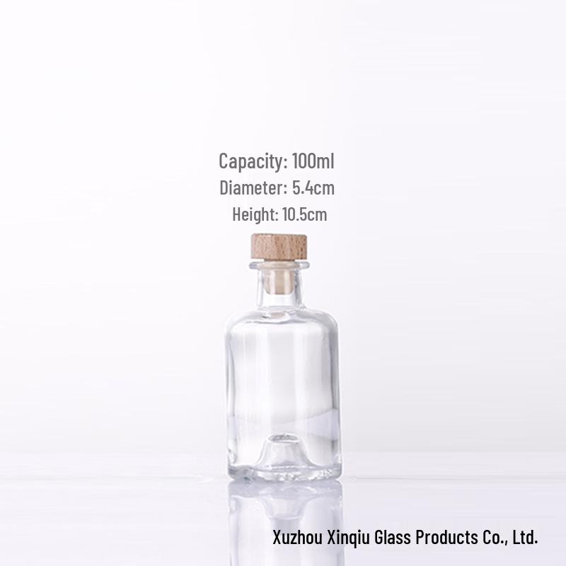 Glass Baijiu Plum Wine Bottle with Concave Bottom - Ideal for Homebrewing and Infusions