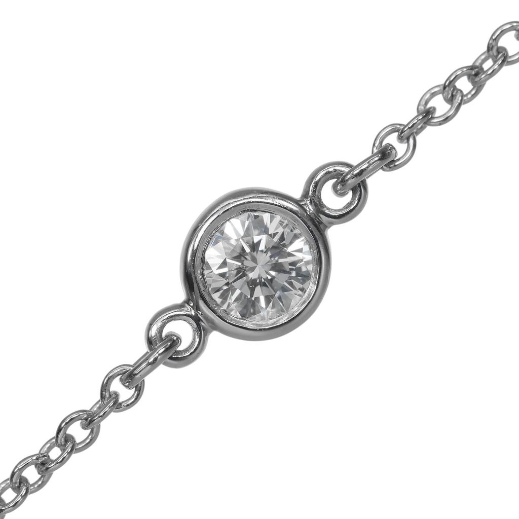 TIFFANY&Co. By the yard Bracelet Top width 0.2" Pt950Platinum/diamond 1.2g Women Used
