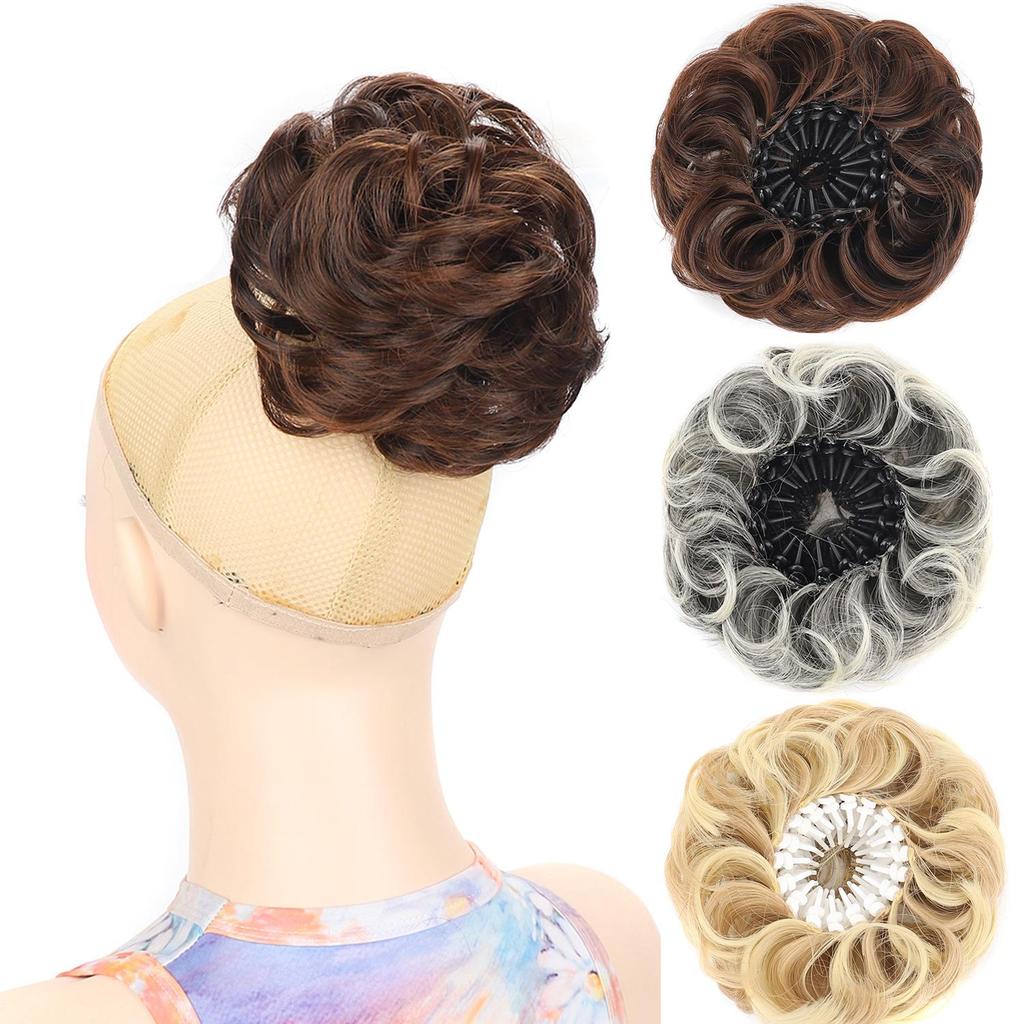 Syntetický rozcuchaný drdol Vlasové příčesky Styl ptačího hnízda pro ženy - Nadýchaný Vlnitý Kudrnatý Chignon Nastavitelný Design