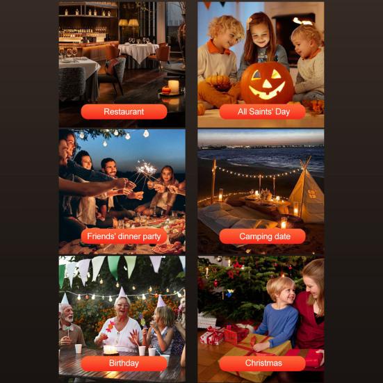 3D Fake Flame Lamp 3 Modes Adjustable USB Rechargeable Simulated Campfire Light Home Indoor Outdoor Tent Decorative LED Night Light