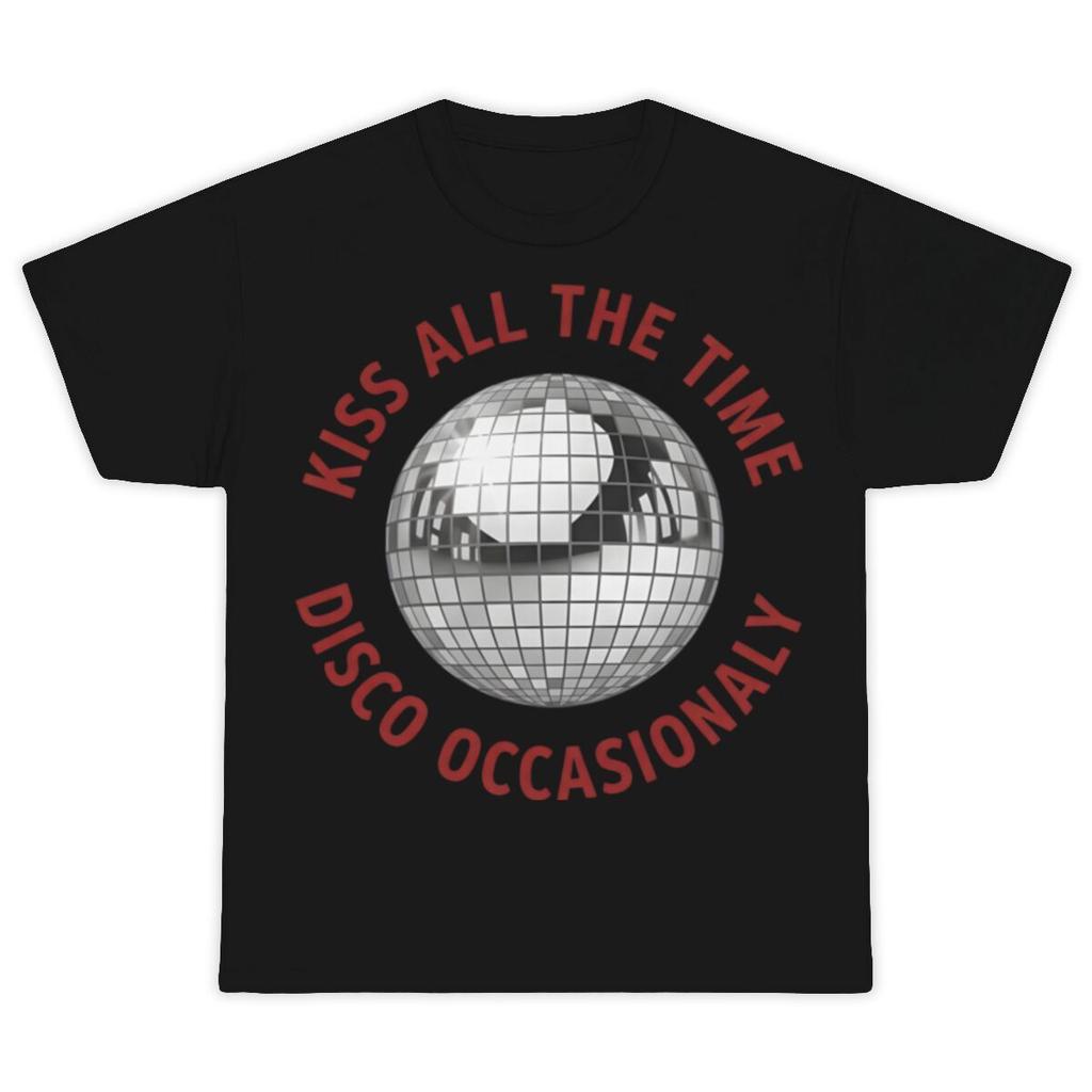 Kiss All The Time Disco Occasionaly 2026 Summer Unisex T Shirt Casual Cotton Oversized Short Sleeve Graphic Tee Oversized T Shirt