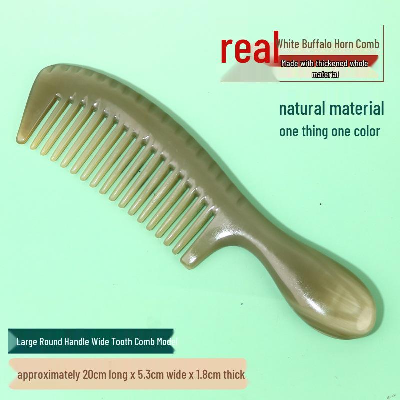 Thickened Premium Engraved White Buffalo Horn Comb - Multiple Styles Available