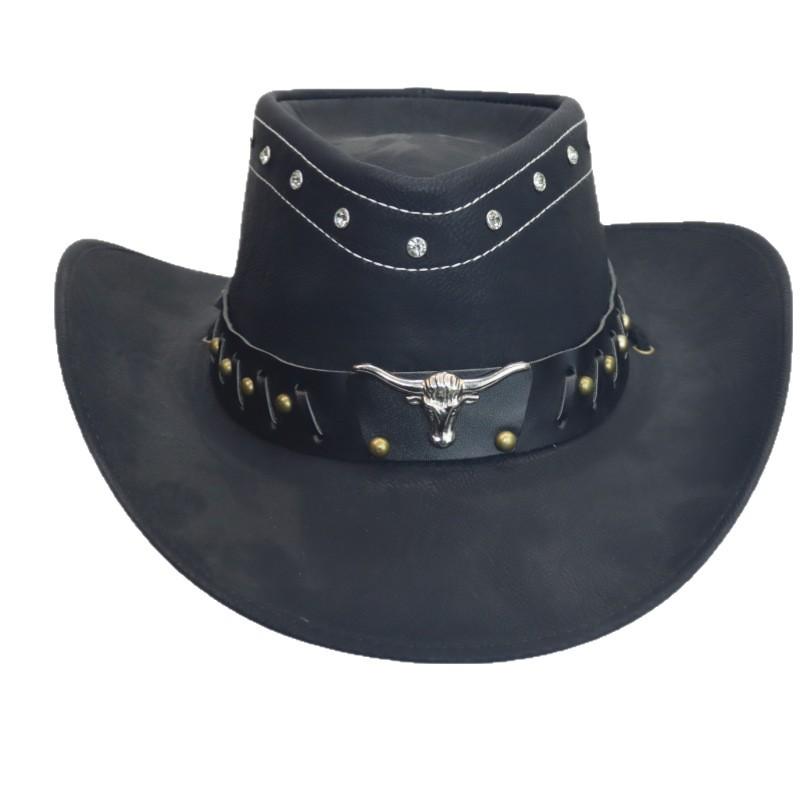 Western cowboy top hat Rivet accessories Tibetan cowboy hat Men's and women's party jazz hat Riding hat
