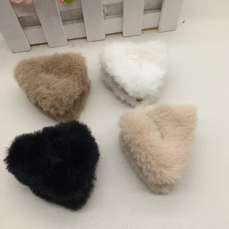 Stylish Plush Cats Ear Hair Clips Unique Cats Ear Hair Clips Soft Nonslip Bangs Claw Clips for Women Decoration
