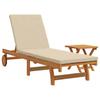 1 Person Sun Lounger (2 Pcs) Brown Solid Acacia Wood