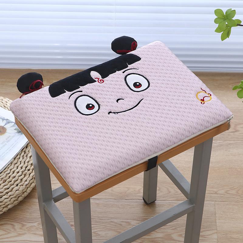 Summer Cushion Student Memory Foam Chair Cushion Classroom Square Stool Seat Cushion High School Chair Stool Can Be Detached and Washed Simple