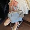 Rhinestone Denim Bucket Bag Elegant Women 's Handbag Retro Korean Crossbody Bag  Women