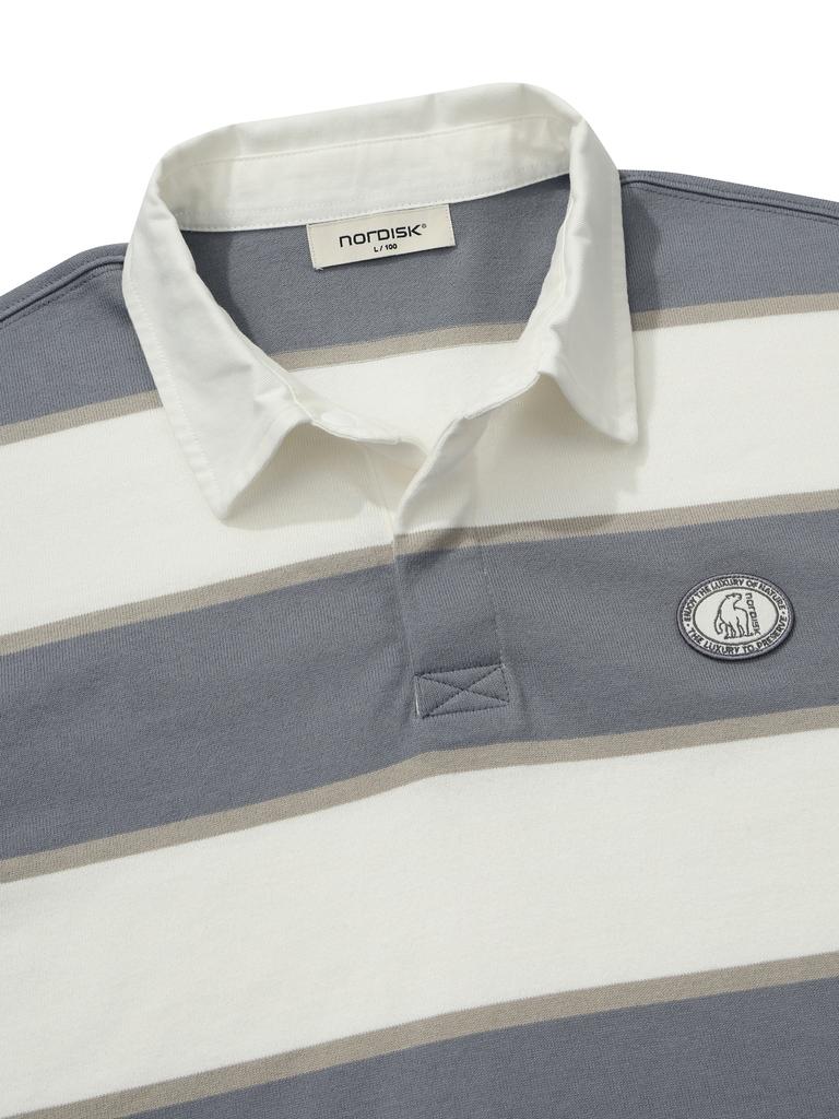 NORDISK Preppy Rugby Polo Long Sleeve T-Shirt - U_Smokey Blue