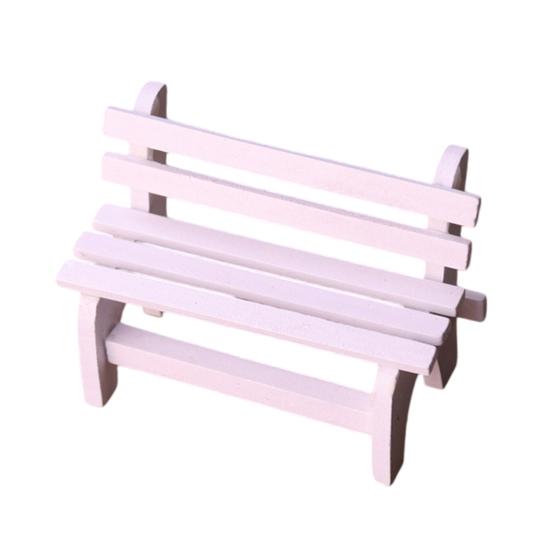 

Miniature Park Bench Realistic Tiny Wooden Garden Seats for Micro Landscape Dollhouse Fairy Garden Accessory