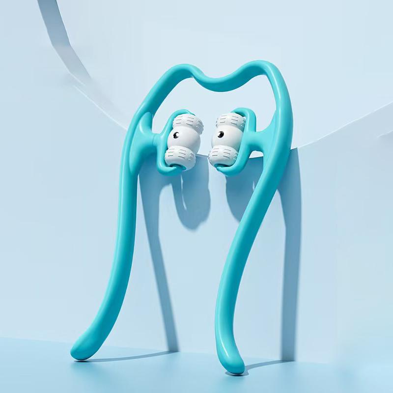 Neck Massager Therapy Neck Shoulder Dual Trigger Point Roller Self-Massage Tool Relieve Neck Pressure Deep Pressure Massage