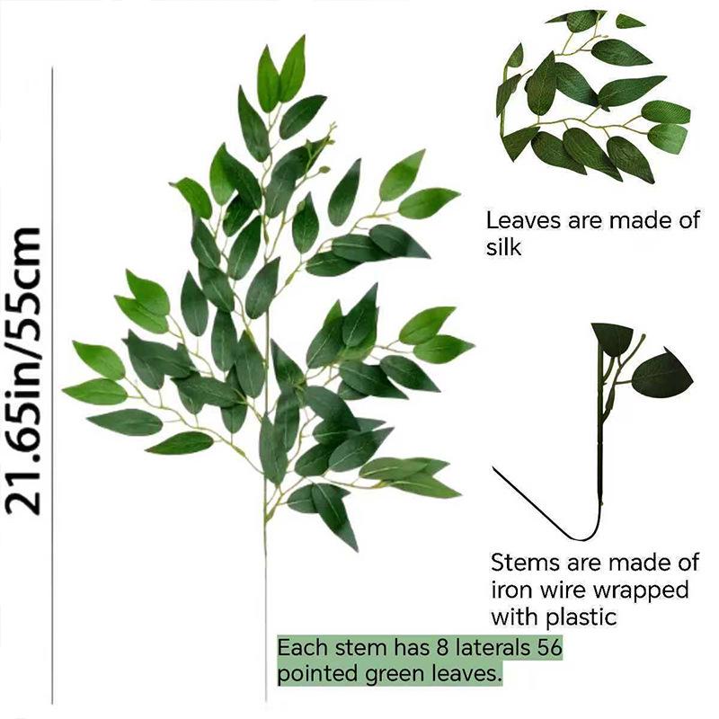 Artificial Date Leaf Green Plant for Indoor Decoration – Fake Flower Ornament for Wedding Bouquets and Accessories