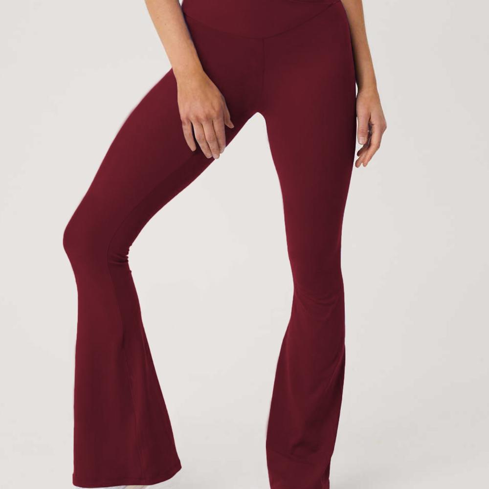 Pantaloni de yoga sexy nude cu talie încrucișată, subțiri, cu talie înaltă, cu ridicare a șoldurilor, sport fitness, evazați, pentru femei