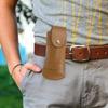 Braune Klappmesser-Scheide Werkzeug Taschenlampe Gürtelschlaufe Etui Halter Lederscheide Tasche Jagd Lager Outdoor-Nutzung Trageausrüstung