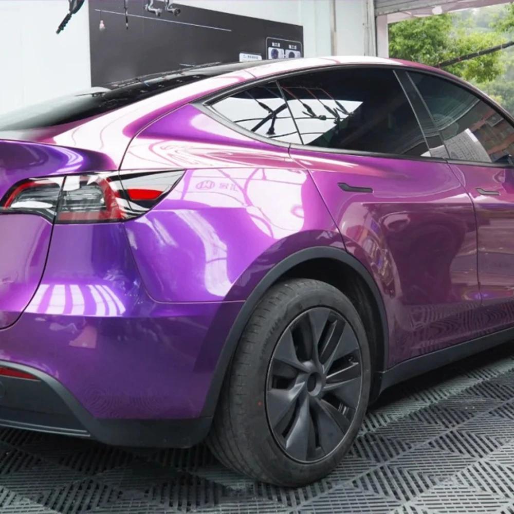 PET Metal Paint Purple Car Vinyl Film Car Wrapping Decal With Air Release Motorcycle Auto Interior Exterior Decoration Sticker