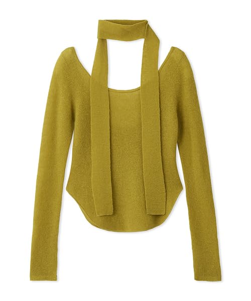 FRAY Mohair Knit Pullover FWNT245083 YEL I.D. Women's Open-Back