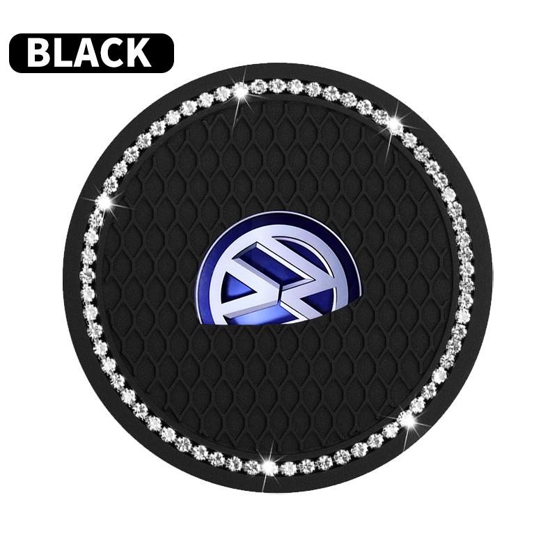 

2pcs Non-slip Car Diamond Water Cup Pad Rhinestone Silicon Mat For Volkswagen VW Scirocco Jetta Beetle Golf CC Sharan Touran