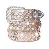 Adjustable Punk Waist Belt With Rhinestones Detail, Stylish PU Leather Waistband Sash For Casual Outfit