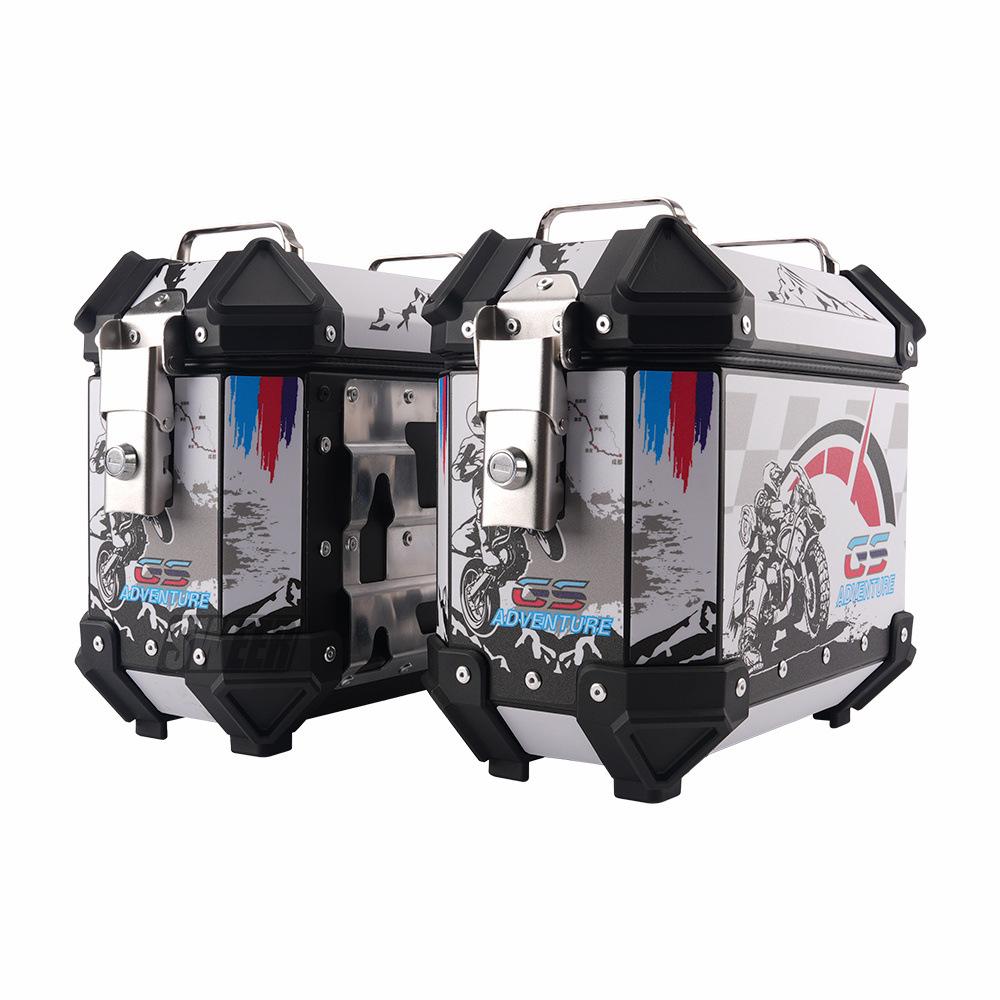 Universal Motorcycle Aluminum Side Boxes – Waterproof, Anti-Collision, Quick Release (18L/28L/35L)