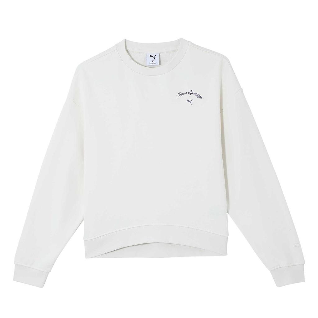 Puma Crew Tr Sports Legacy Long Sleeve Sweatshirt Women tops White 632536-92