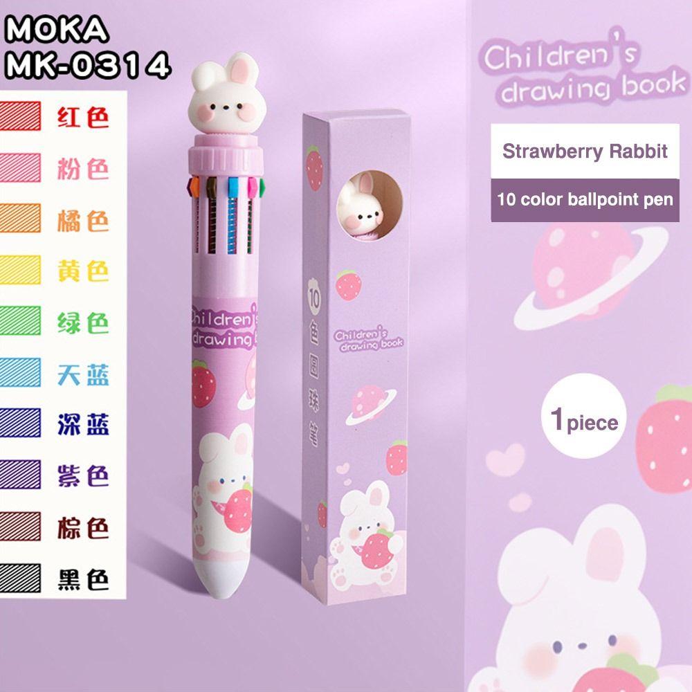 

Silicone Doll 10-Color Pen 10 Colors Ink Gel Pen Creative Ballpoint Pen Gift Rabbit