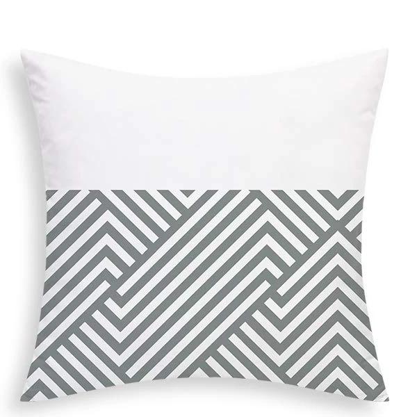 Grey White Geometric Short Plush Pillowcase Sofa Cushion Cover Home Decoration Can Be For You 40X40 45X45 50X50