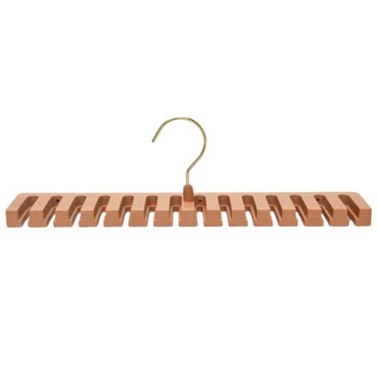Wooden Belt Hanger 2-in-1 Design 14 Slots Space-Saving Eco-friendly Multifunctional Belt Organizer for Closet
