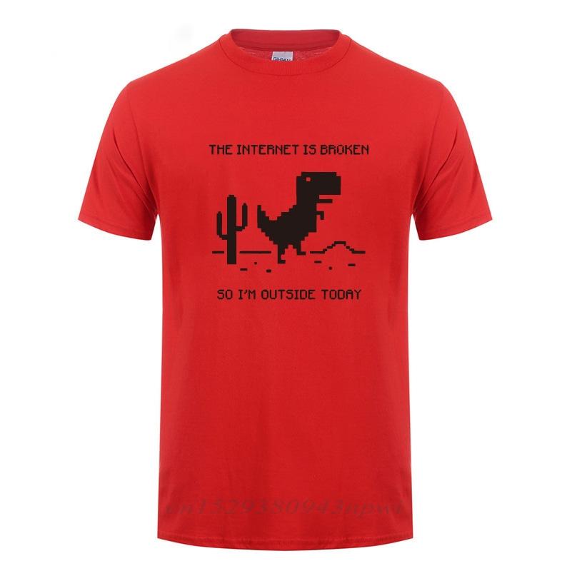 The Internet Is Broken Web Page Computer Dinosaur Tshirt Funny Birthday Gift For Men Boyfriend Husband Programmer Geek T Shirts