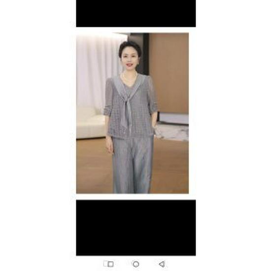 

Stylish Short-Sleeved Summer Top for Middle-Aged Women in Chinese Style 4XL сірий колір