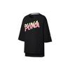 Puma Modern Sports Color Block Letter Print Casual Loose Round Neck Short Sleeve T-Shirt Women T-Shirt Black 583857-01