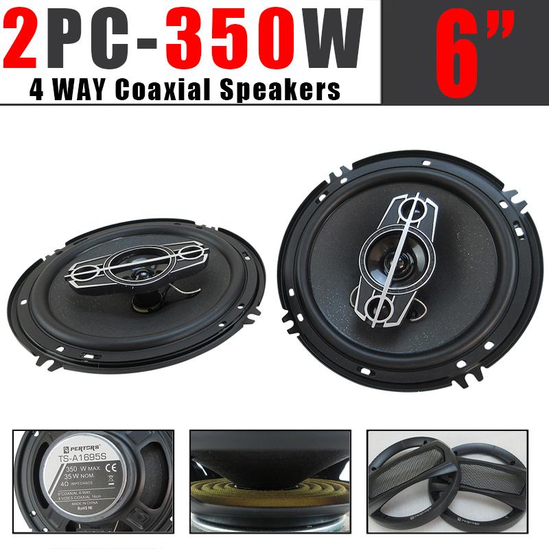 2Pcs 6 Inch (2X350W) 700W 4-Way Car HiFi Coaxial Speaker With Dust Cover And Audio Cable, Car door full frequency speaker