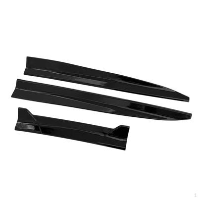 Trunk Spoiler Lip Kit,Car Rear Black 4.38ft Length Side Skirt Punch Free