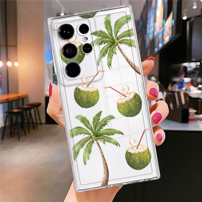 Phone Cover Case for Samsung Galaxy S26 Note 20 Ultra 10 S22 FE S21 S23 Ultra S25 Edge S20 Plus S24 Simple Coconut