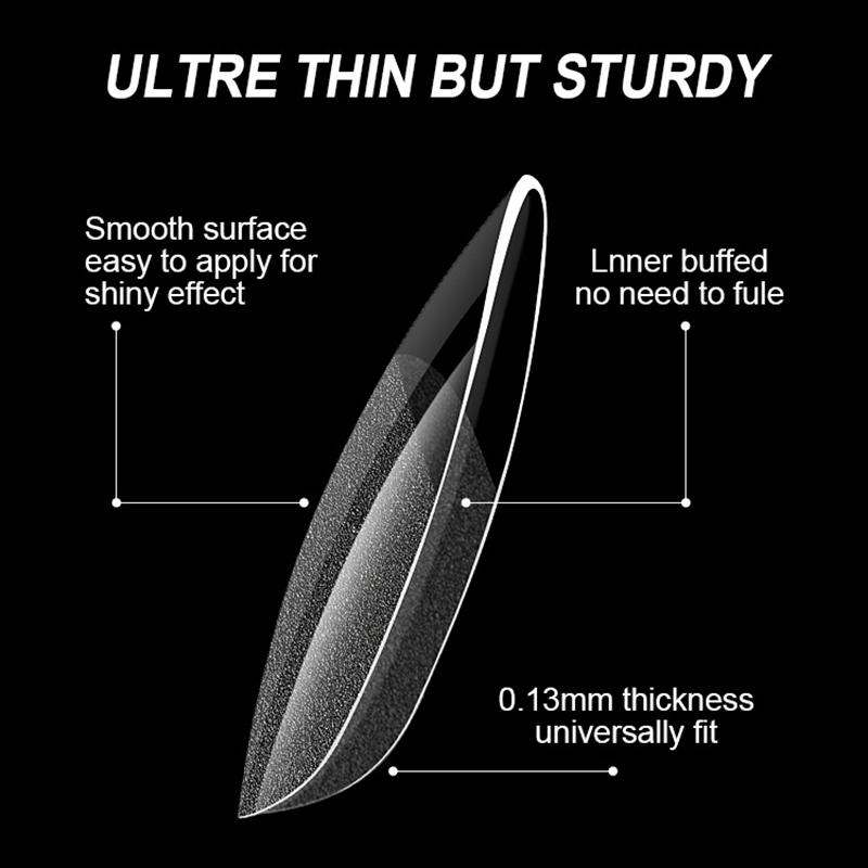 240/600Pcs Short Coffin Nail Tips Half Matte False Tips Full Cover Soft Gel Coffin Shaped Acrylic Nail Tips Clear