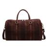Fashionable and Retro Checkered Hand-held Travel Bag with Contrasting Colors for Women and A Home Clothing Storage Bag
