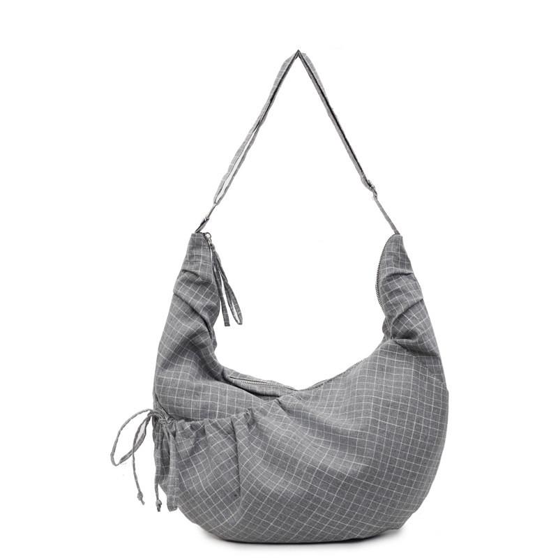 Vintage Plaid Single Shoulder Bag Large Capacity Crossbody For Casual Travel